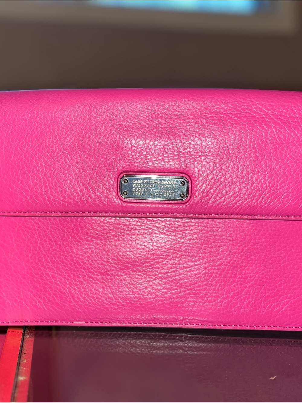 Marc Jacobs Vibrant Hot Pink Pebbled Leather Clutch